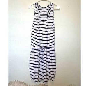 Black and white striped midi dress - GAP - M